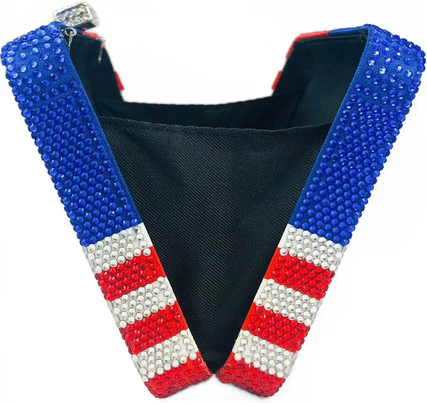 Boutique De FGG The American National Flag Crystal Clutch Purse for Women Evening Bags Party Chain Shoulder Handbags,Mini