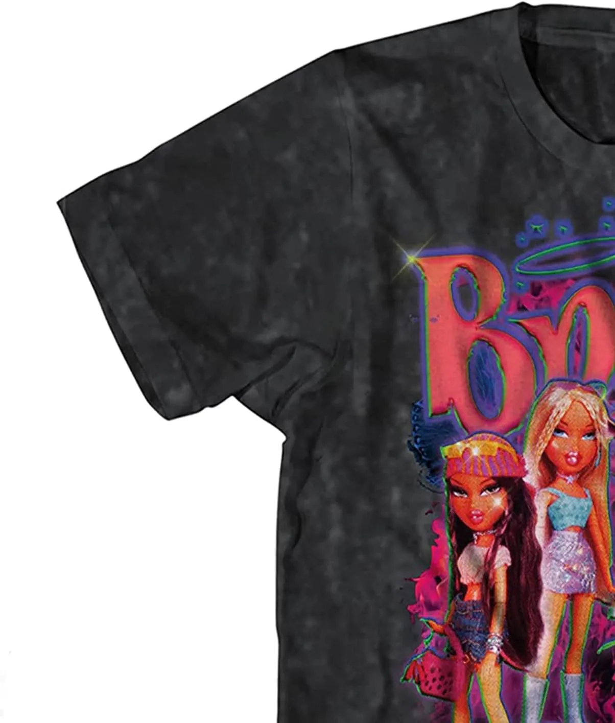 Bratz Mens Original Dolls Shirt - Yasmin, Cloe, Jade, and Sasha Tie Dye T-Shirt