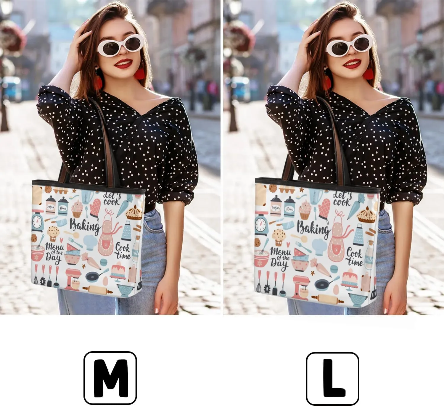 Breakfast Cooking Time Pattern Tote Bag for Women Womens Handbags Tote Bags for Travel Beach Gym