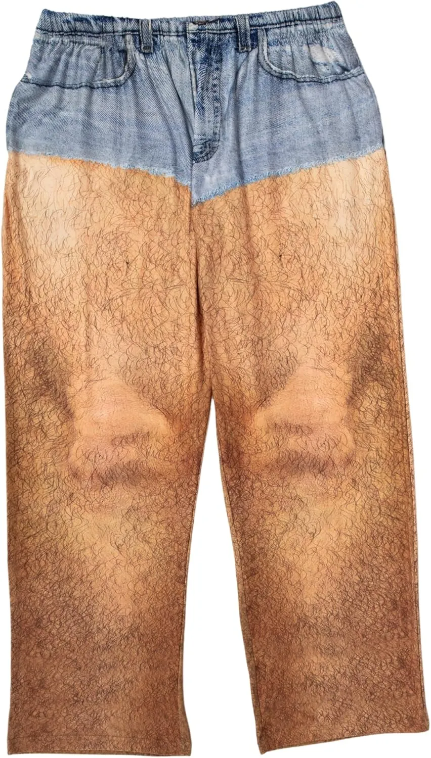 BRIEF INSANITY hairy legs Pajama Pants (S-XXL) | 3D Jean Short Loungewear Pant- Gag Pajama Bottoms (Small)