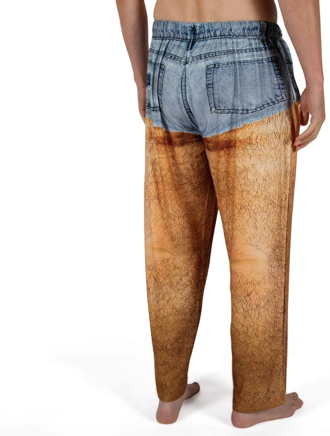 BRIEF INSANITY hairy legs Pajama Pants (S-XXL) | 3D Jean Short Loungewear Pant- Gag Pajama Bottoms (Small)
