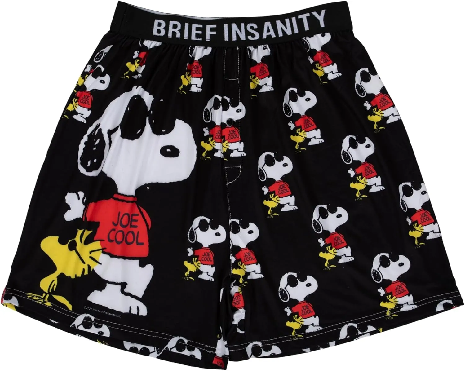BRIEF INSANITY Snoopy Unisex Joe Cool Boxer Shorts | Peanuts Print Snoopy Boxer Shorts | Charlie Brown