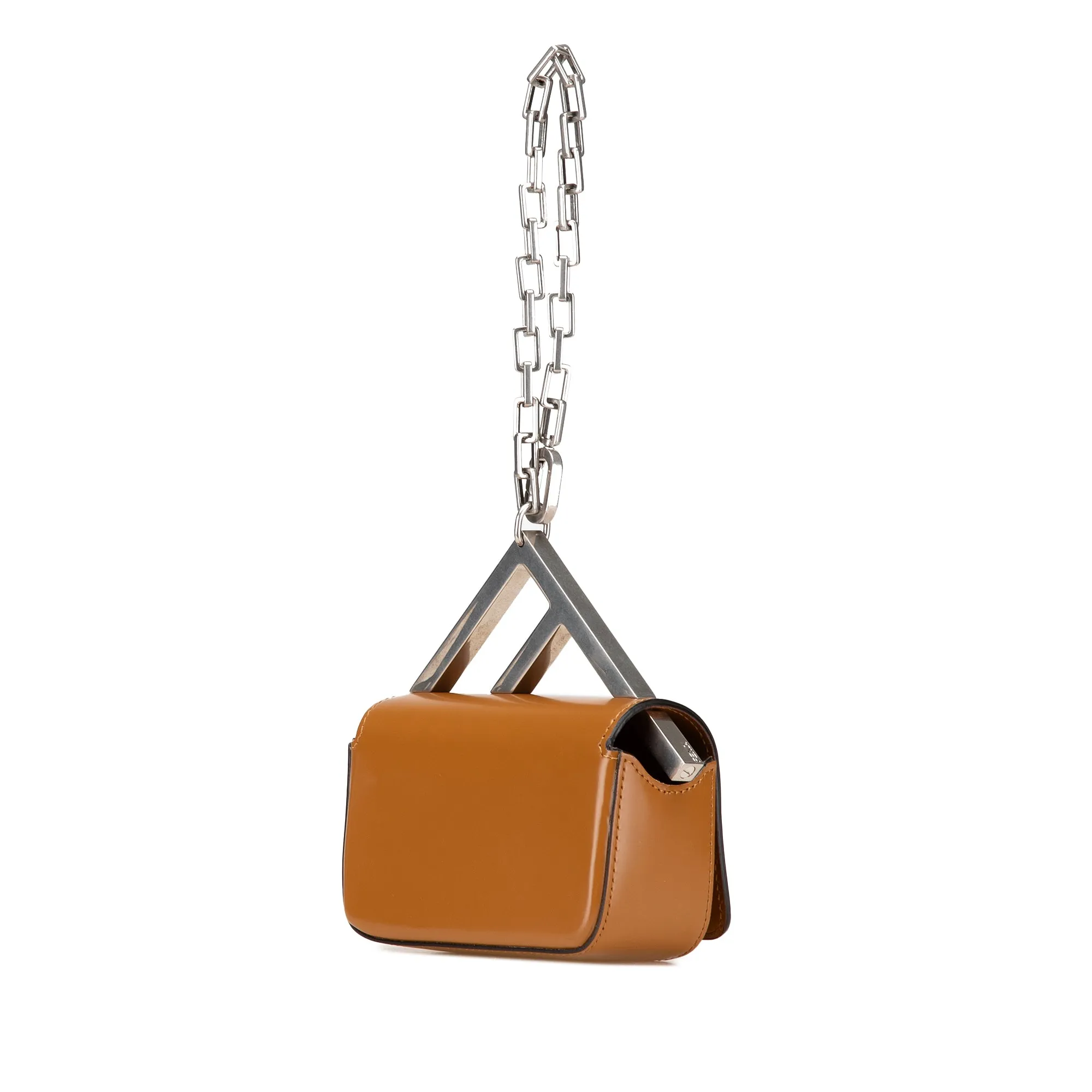 Brown Fendi Nano Bag F Glossy Calfskin Handbag