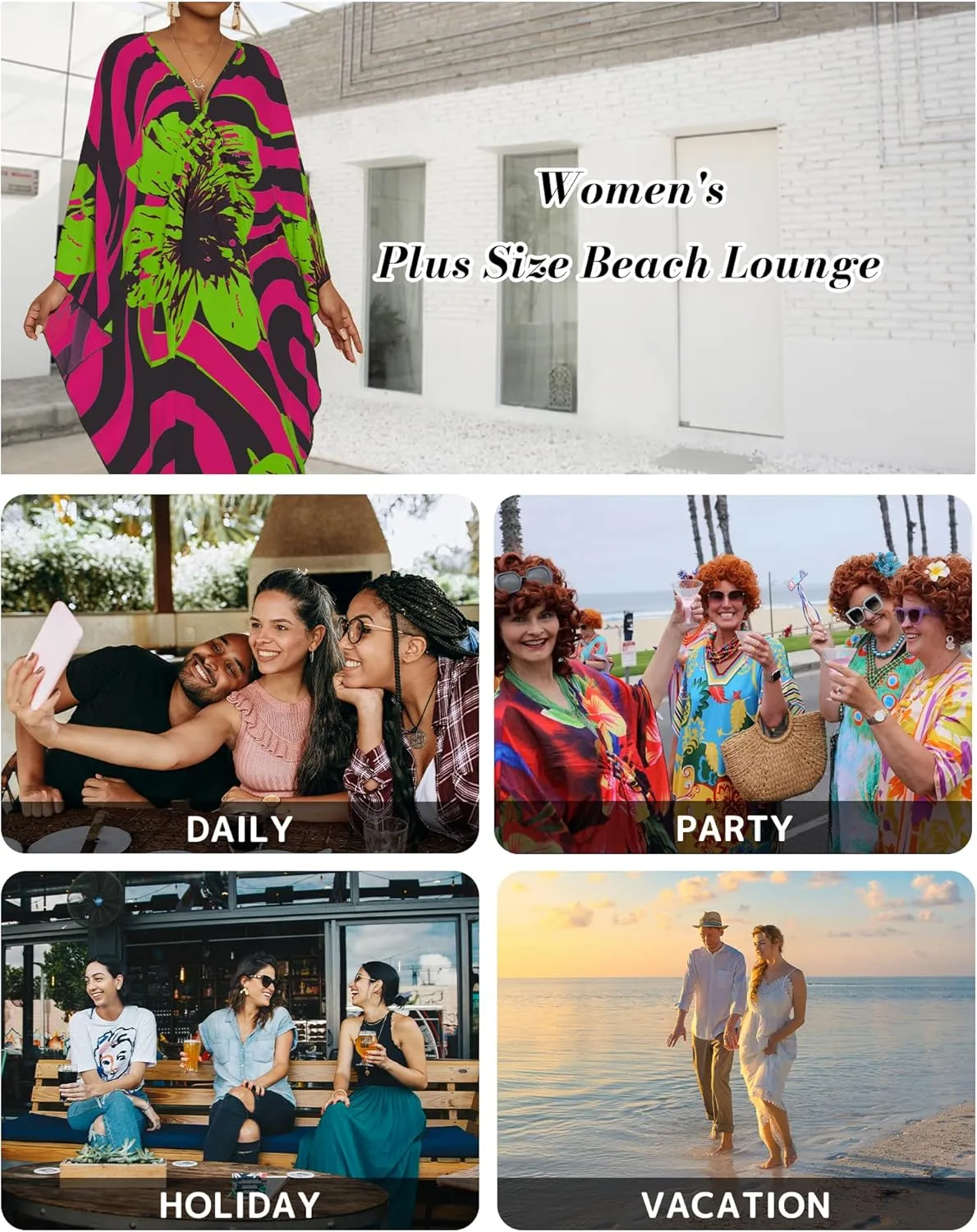 Bsubseach Women Floral Print Kaftan Dresses Plus Size Swimsuit Coverup 2025 Summer Bathing Suit Caftan Loungewear Beach Dress