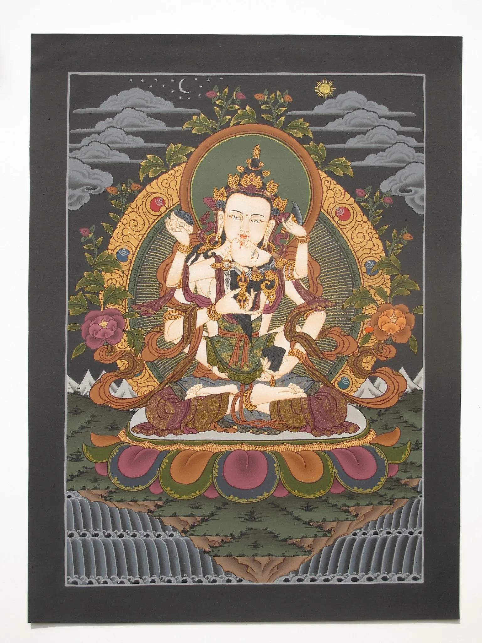 Buddha's union with Consort (Samantabhadra & Samantabhadri  ) 14.75"x 10.5"