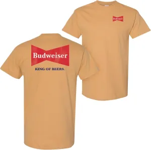 Budweiser King of Beers Retro Logo Front and Back Print T-Shirt