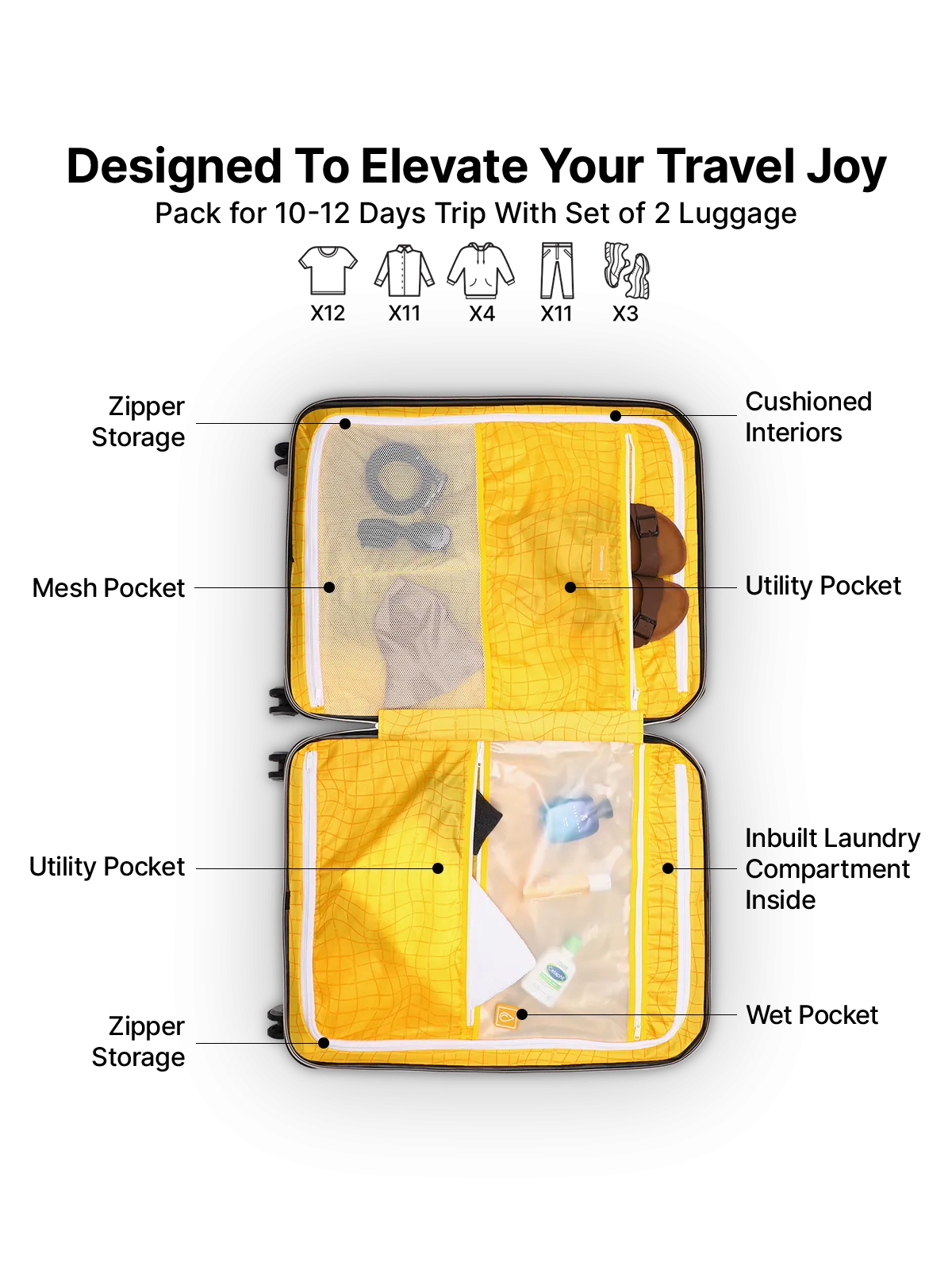 Bullet Black Set of 2 (S L) Trolley