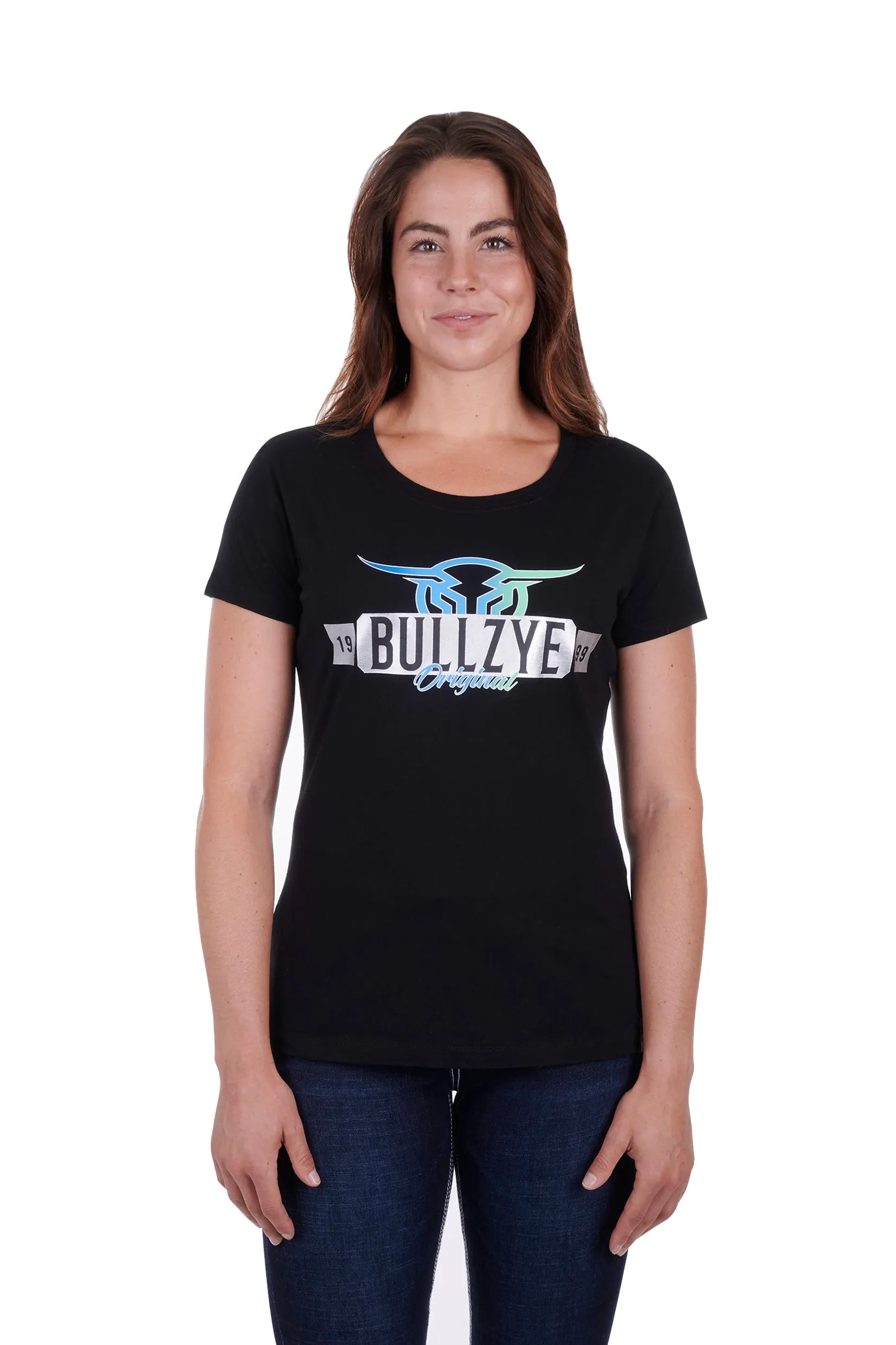 Bullzye Ladies Laurel S/S Tee - Black - B3W2506266- ON SALE