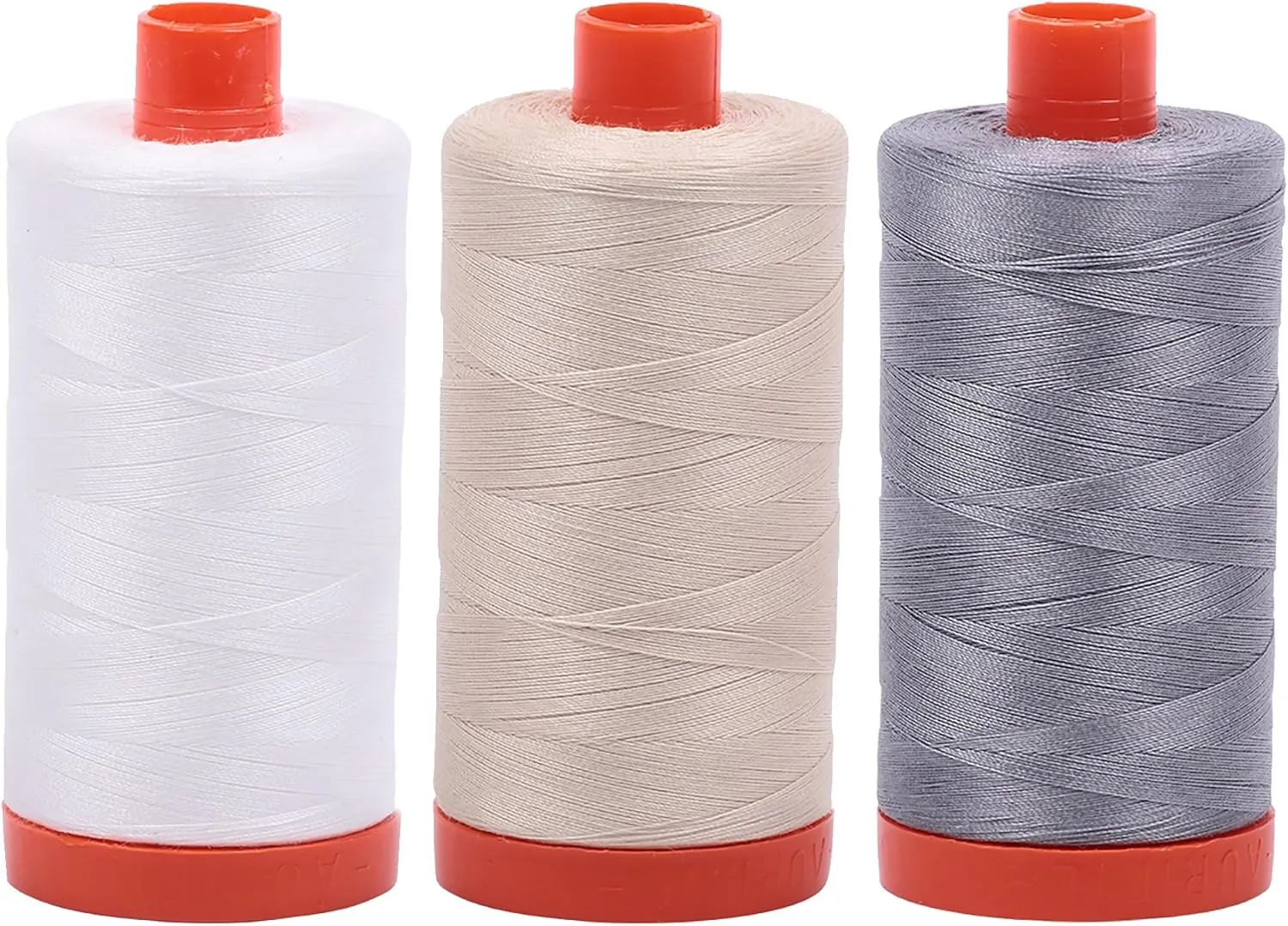 Bundle of Aurifil 50wt Egyptian Cotton Thread, Large 1422 yard Spools, with and without Aurifil Empty Thread Case 12 Spool Capacity (3 Spool Bundles, 2021 2310 2605)