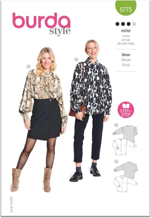 BURDA X05775BURDA Misses' Blouses Sewing Pattern Packet, Design Code B5775, Sizes 10-22 (36-48)