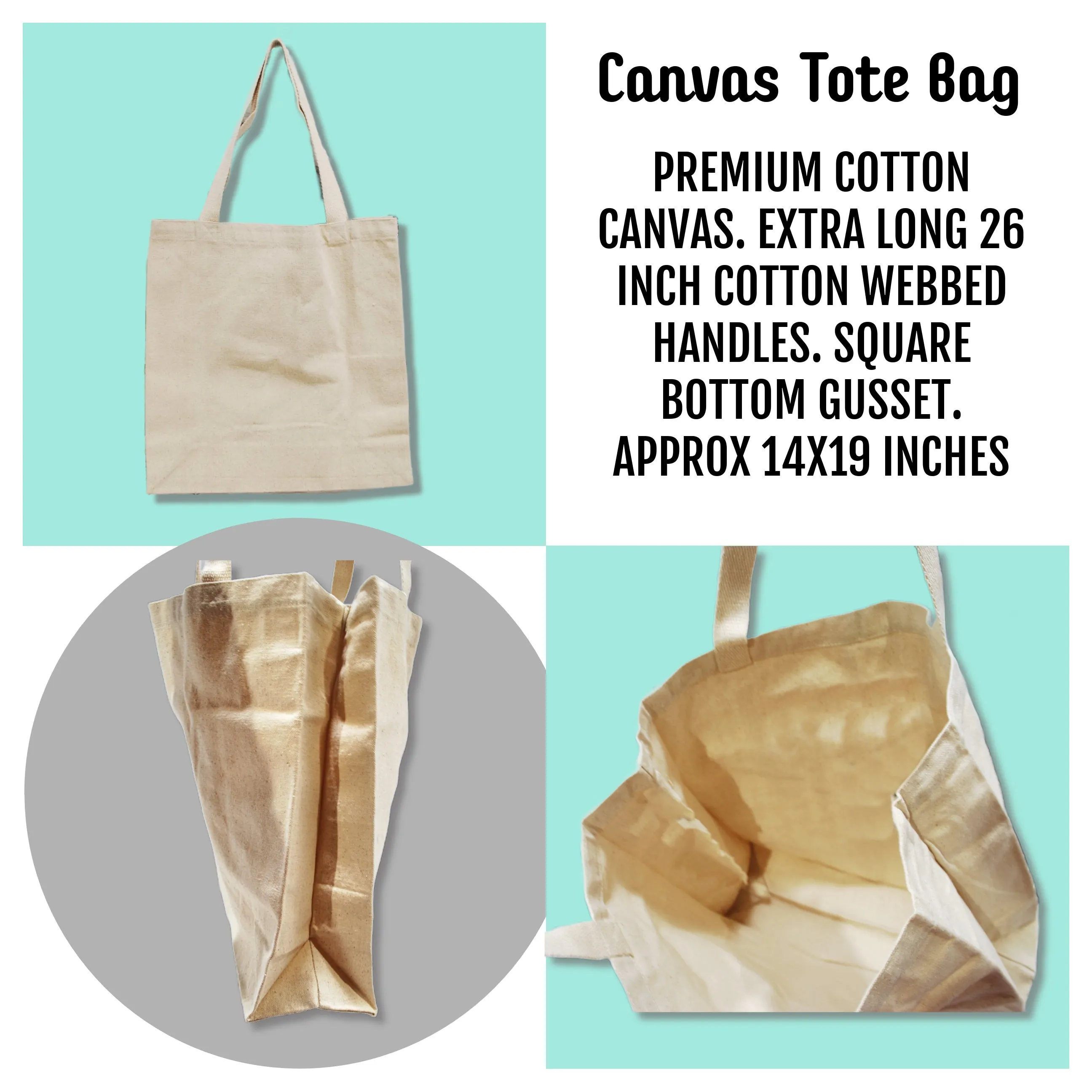 Butterfly Books Personalized Canvas Tote Bag