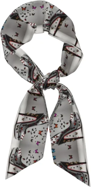 Butterfly High Heel Women's Fashion Scarf – Satin Shawl, Breathable Neck Scarves – Perfect Fall Gift and Handbag Accessories