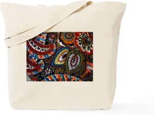 CafePress Boho Vintage Paisley Print Tote Bag Reusable Natural Beige Canvas Shopping Bag