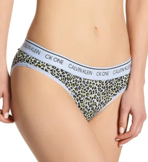 Calvin Klein Women's CK One Cotton Bikini Panty, QF5735, Cheetah Print River, S