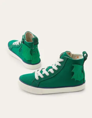 Canvas High Tops-Forest Green Dragon