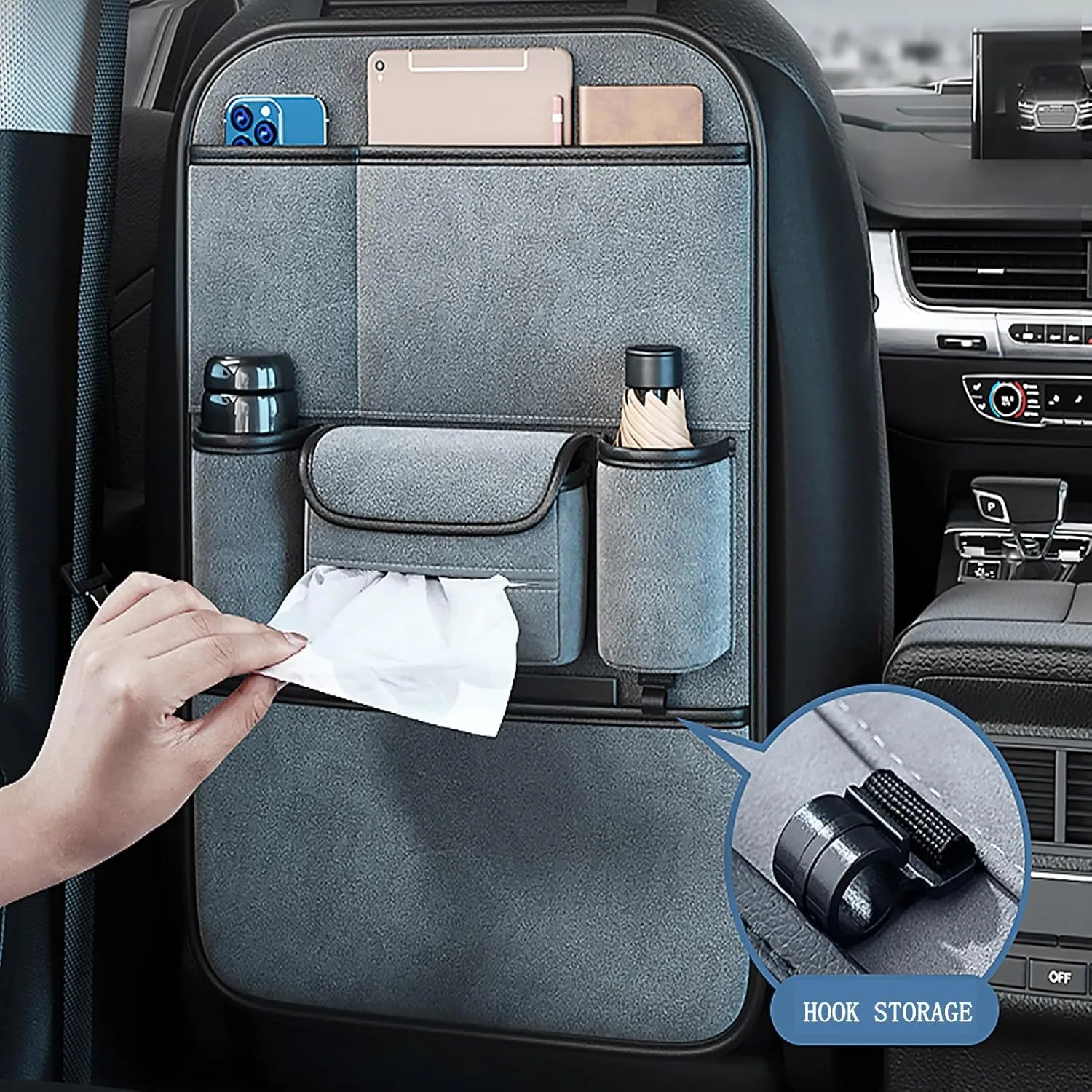 Car Backseat Organizer for Chevrolet Statesman Veritas Rezzo Equinox G2X Trailblazer Waterproof and Stain Resistant Car Organiser Back Seat Kids Back Seat Organiser,Blue, normal