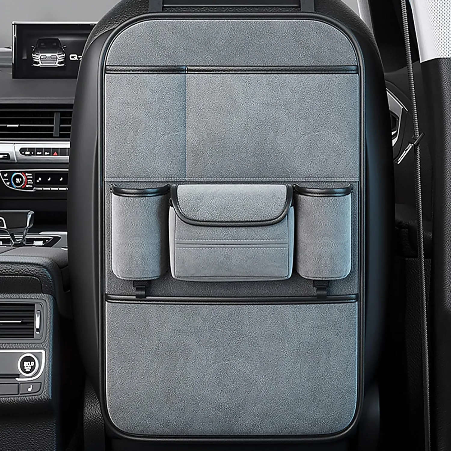 Car Backseat Organizer for Chevrolet Statesman Veritas Rezzo Equinox G2X Trailblazer Waterproof and Stain Resistant Car Organiser Back Seat Kids Back Seat Organiser,Grey, normal