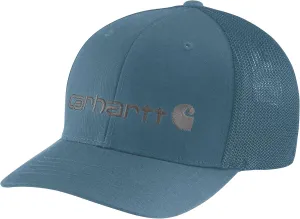 Carhartt Men's Rugged Flex Fitted Canvas Mesh-Back Logo Graphic Cap