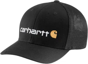 Carhartt Men's Rugged Flex Fitted Canvas Mesh-Back Logo Graphic Cap