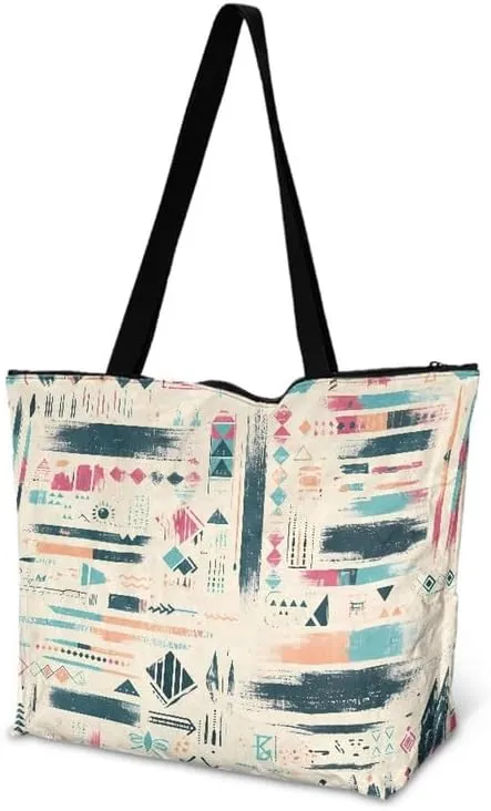 Carton Border Collie Dupont Paper Tote Bags Ladybug Daisy Reusable Handbag USA Flag Skull Shoulder Bag Shopping Work