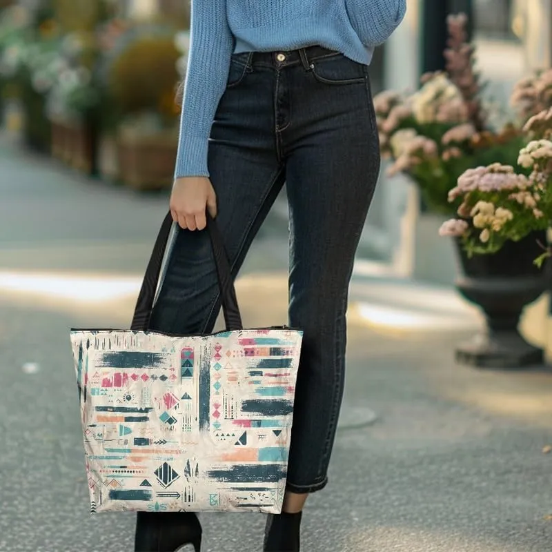 Carton Border Collie Dupont Paper Tote Bags Ladybug Daisy Reusable Handbag USA Flag Skull Shoulder Bag Shopping Work
