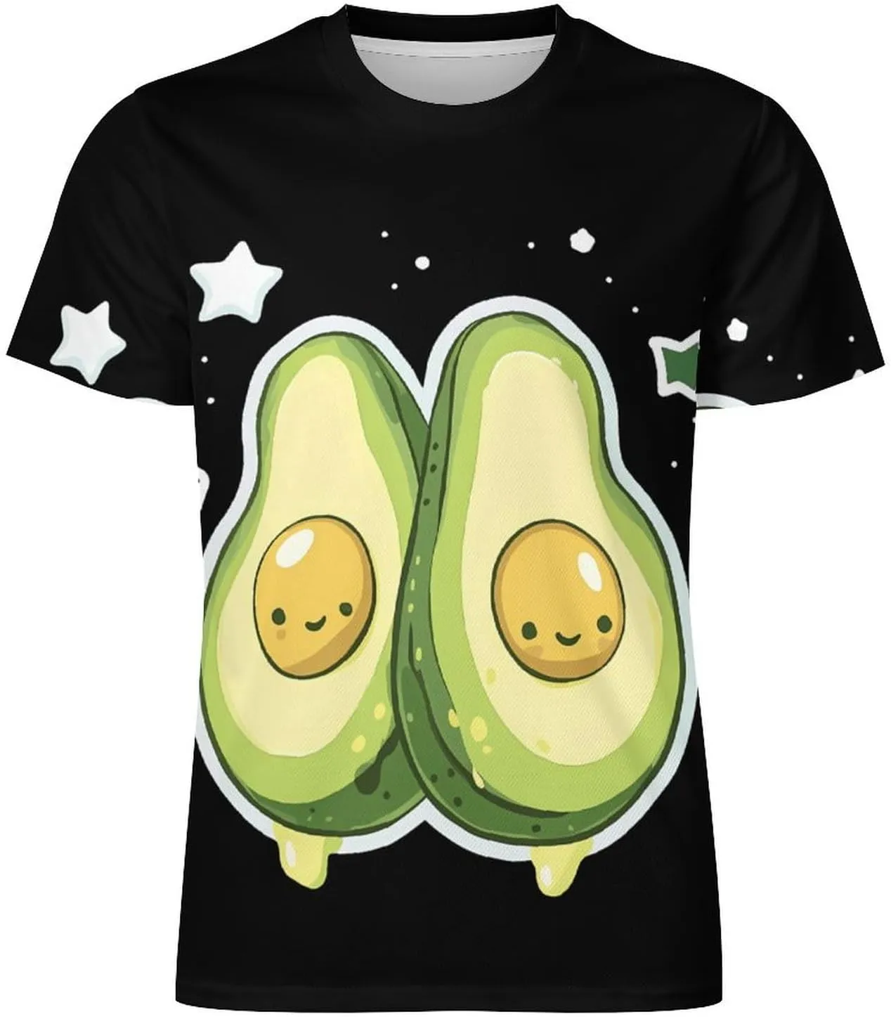 Cartoon Avocado Men's T-Shirt Short Sleeve T-Shirts Casual Tops Ice Silk Tees