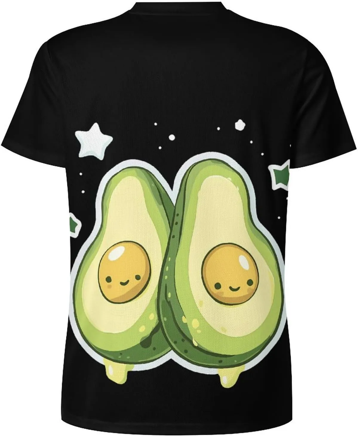 Cartoon Avocado Men's T-Shirt Short Sleeve T-Shirts Casual Tops Ice Silk Tees