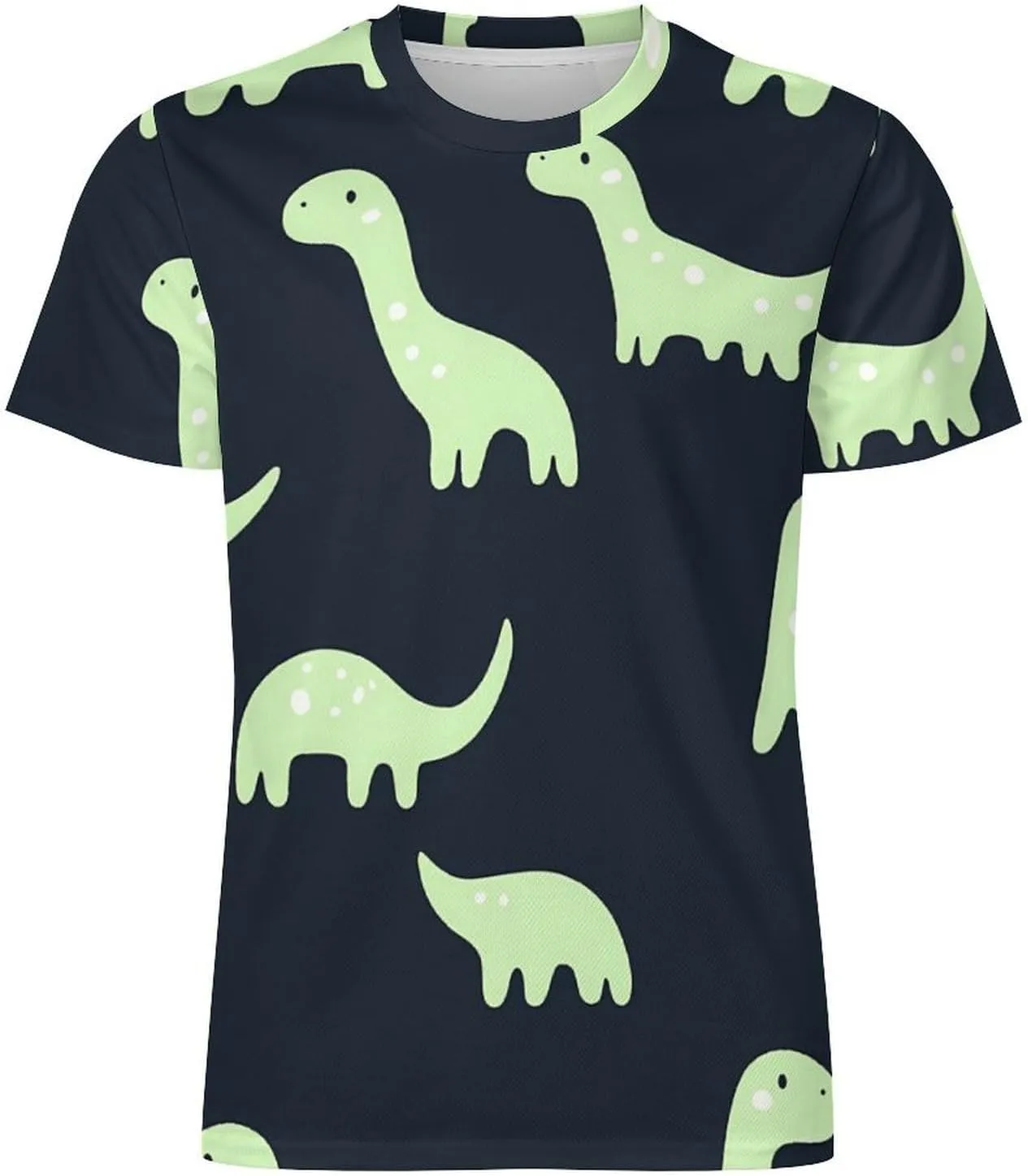 Cartoon Dinosaurs Abstract Men's T-Shirt Short Sleeve T-Shirts Casual Tops Ice Silk Tees