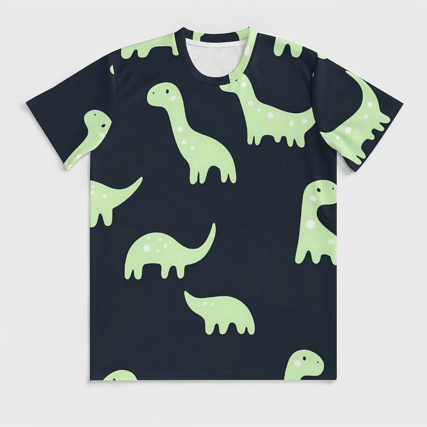 Cartoon Dinosaurs Abstract Men's T-Shirt Short Sleeve T-Shirts Casual Tops Ice Silk Tees