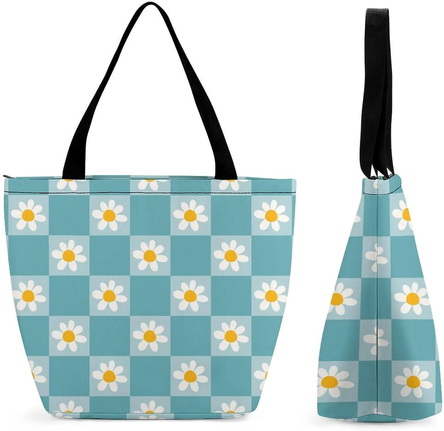 Cartoon Dinosaurs Pattern Hobo Handbags With Zipper Women's Tote Handbags