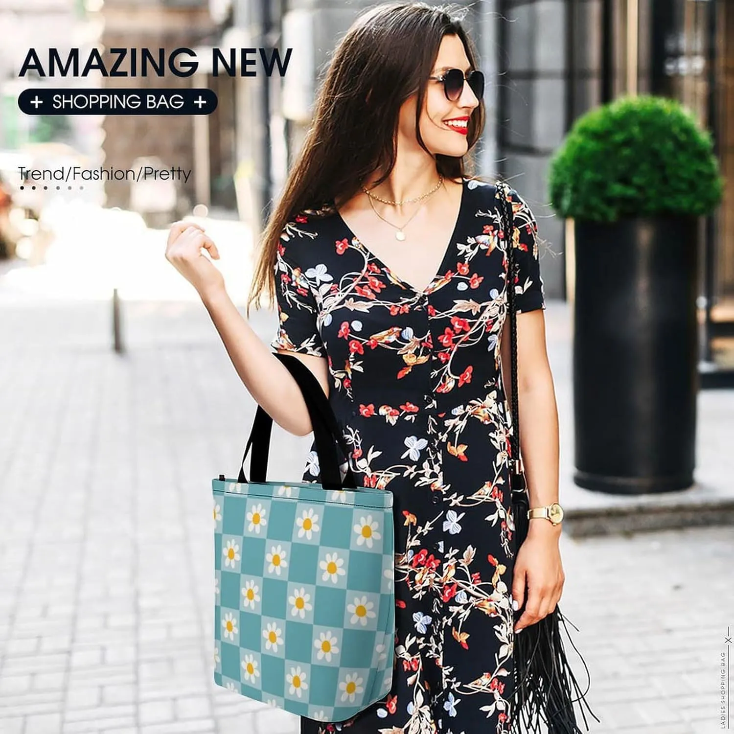 Cartoon Dinosaurs Pattern Hobo Handbags With Zipper Women's Tote Handbags