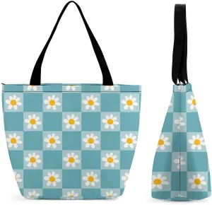 Cartoon Dinosaurs Pattern Hobo Handbags With Zipper Women's Tote Handbags