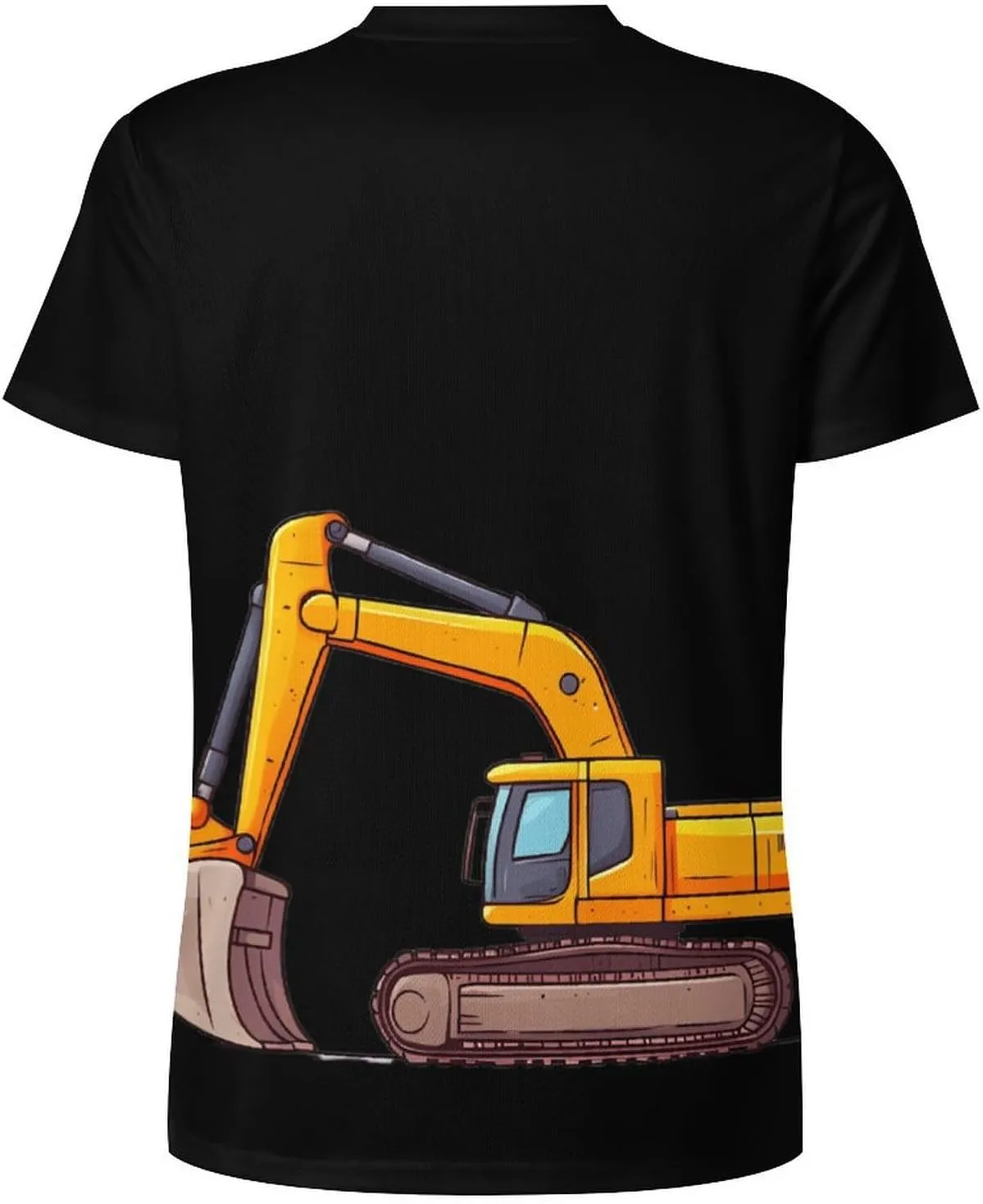 Cartoon Excavator Men's T-Shirt Short Sleeve T-Shirts Casual Tops Ice Silk Tees