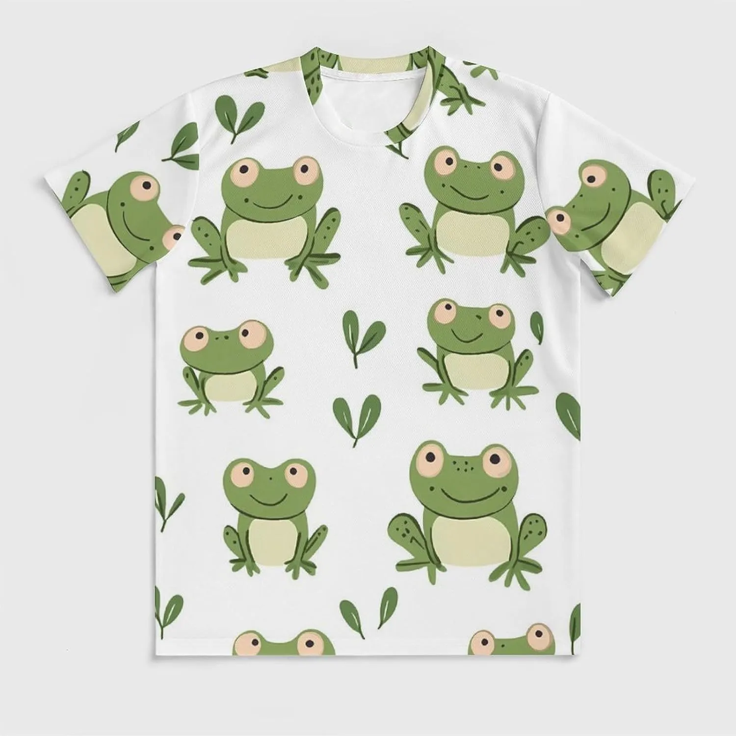 Cartoon Frogs Men's T-Shirt Short Sleeve T-Shirts Casual Tops Ice Silk Tees