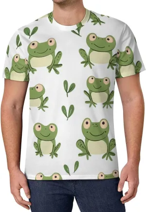 Cartoon Frogs Men's T-Shirt Short Sleeve T-Shirts Casual Tops Ice Silk Tees