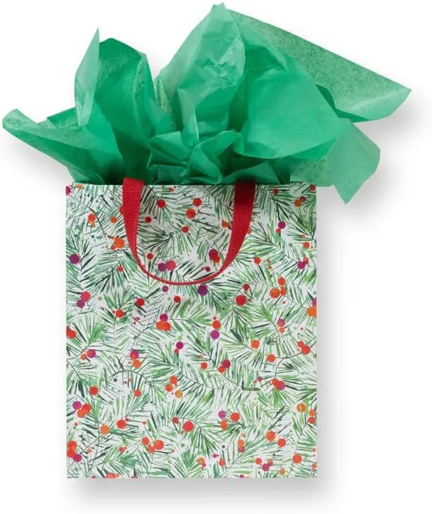 Caspari Modern Pine Large Gift Bag - 2 Bags