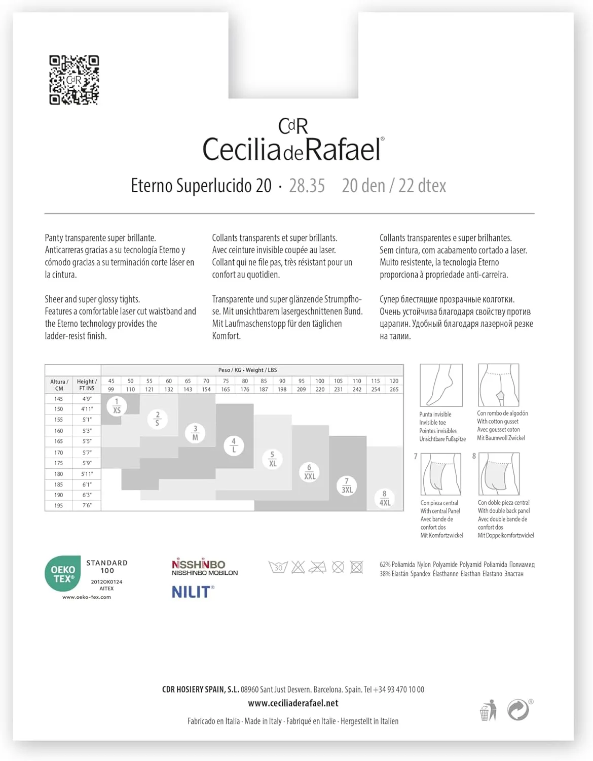 Cecilia de Rafael Eterno Super Lucido Shiny Tights