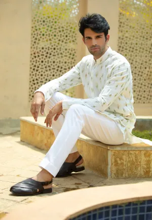 Chanderi Foil Print Kurta Set