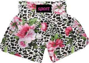 ChenHang Women Boxing Shorts Muay Thai Trunks Leopard Print MMA Sport Kick Martial Arts Training Gym Costume