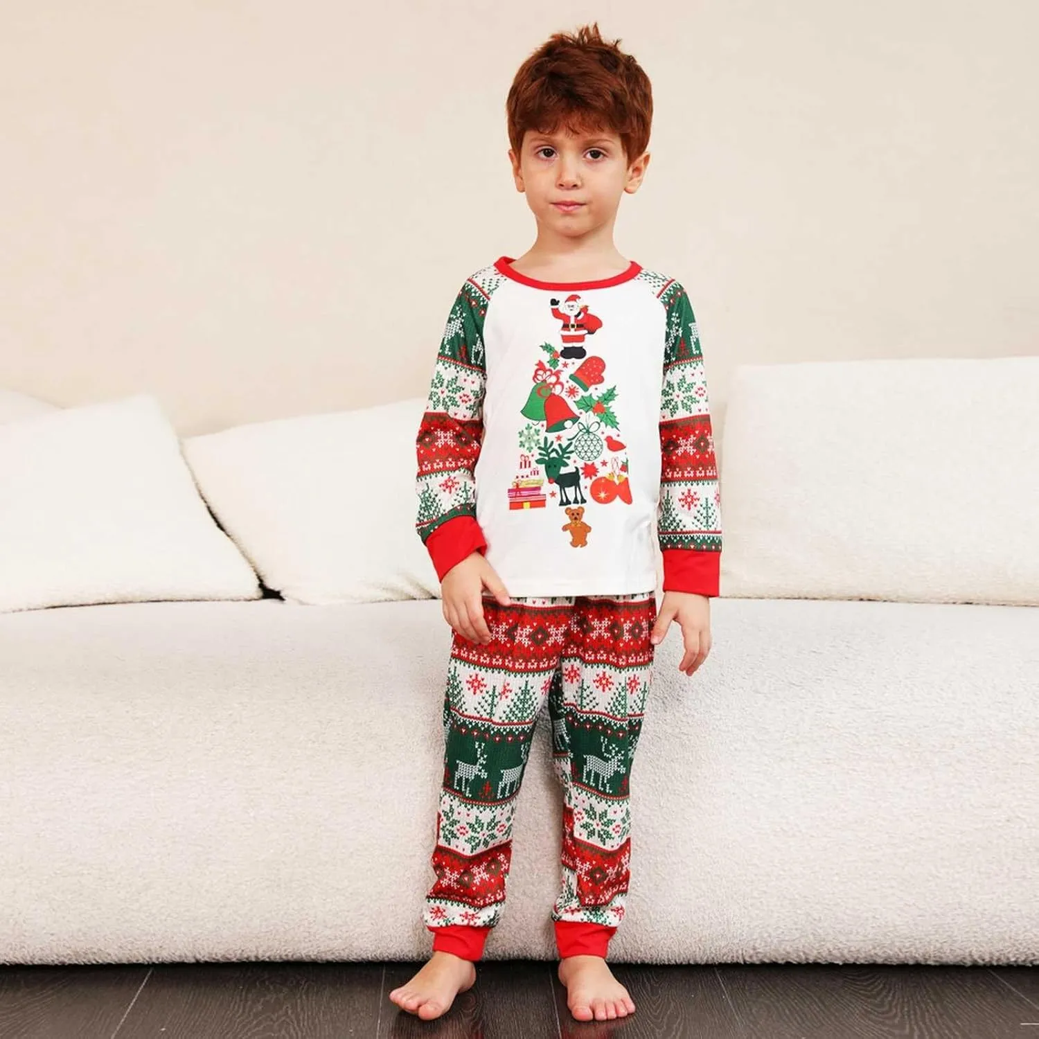 Christmas Matching Pajamas for Family Onesie Flannel Winter Warm Pjs Zip Up Hooded One Piece Sleepwear Loungewear
