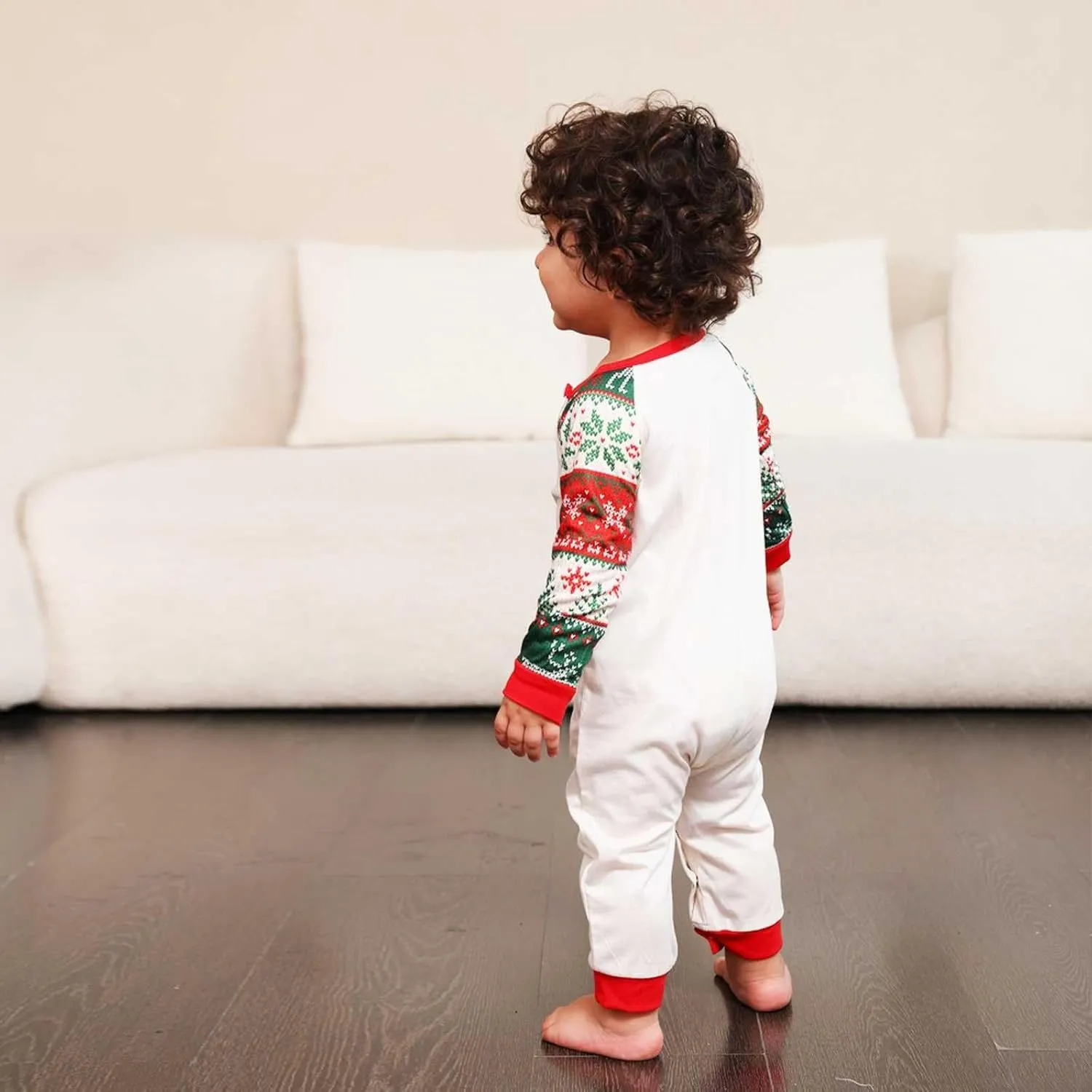 Christmas Matching Pajamas for Family Onesie Flannel Winter Warm Pjs Zip Up Hooded One Piece Sleepwear Loungewear