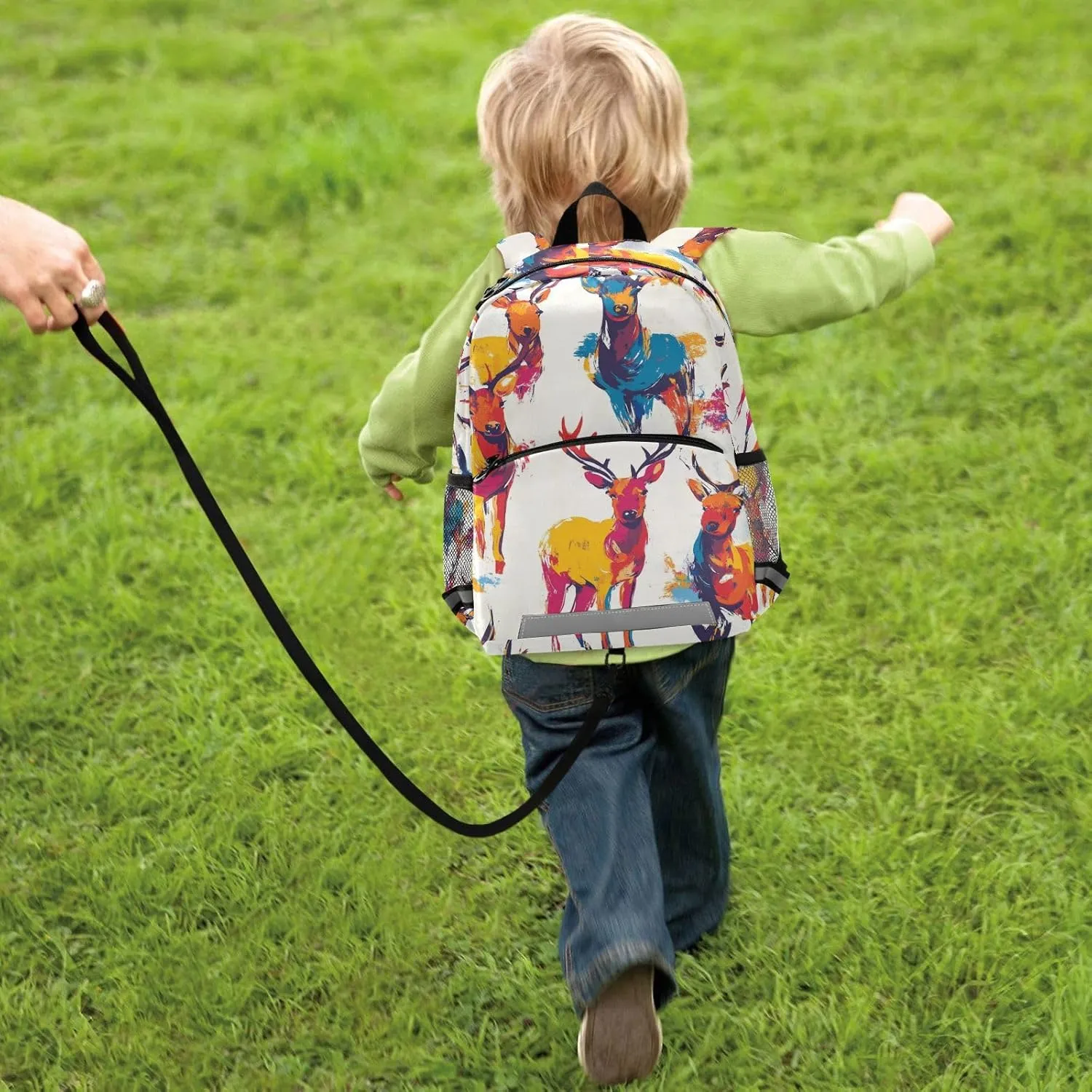 Christmas Pattern Reindeer Kindergarten Elementary Kids Backpack Water Resistant Cute School Bag Travel Daypack