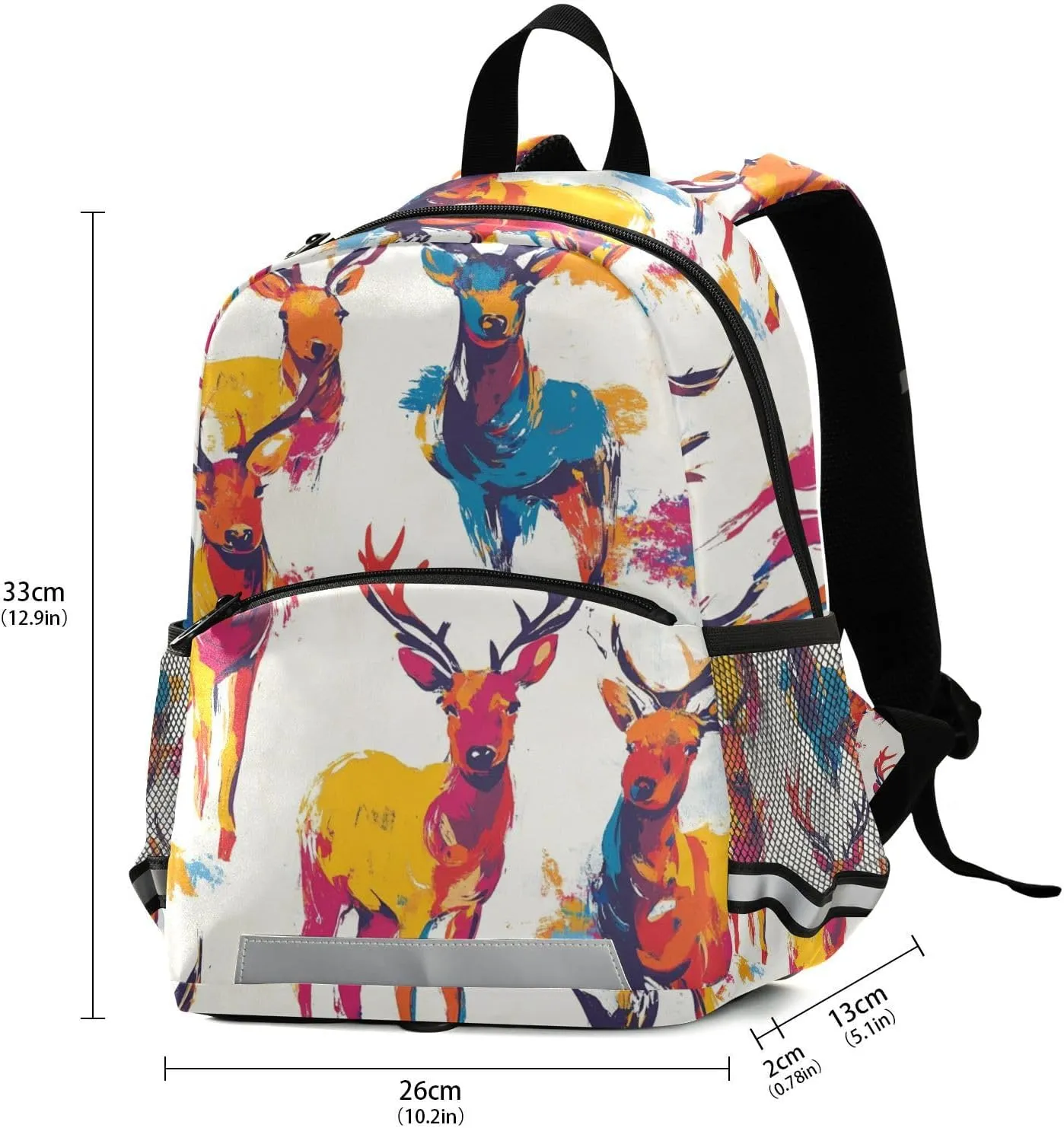 Christmas Pattern Reindeer Kindergarten Elementary Kids Backpack Water Resistant Cute School Bag Travel Daypack