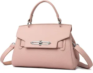 Classic Real Genuine Leather Top-Handle Handbag For Women Phone Purses Crossbody Shoulder Bags For Women