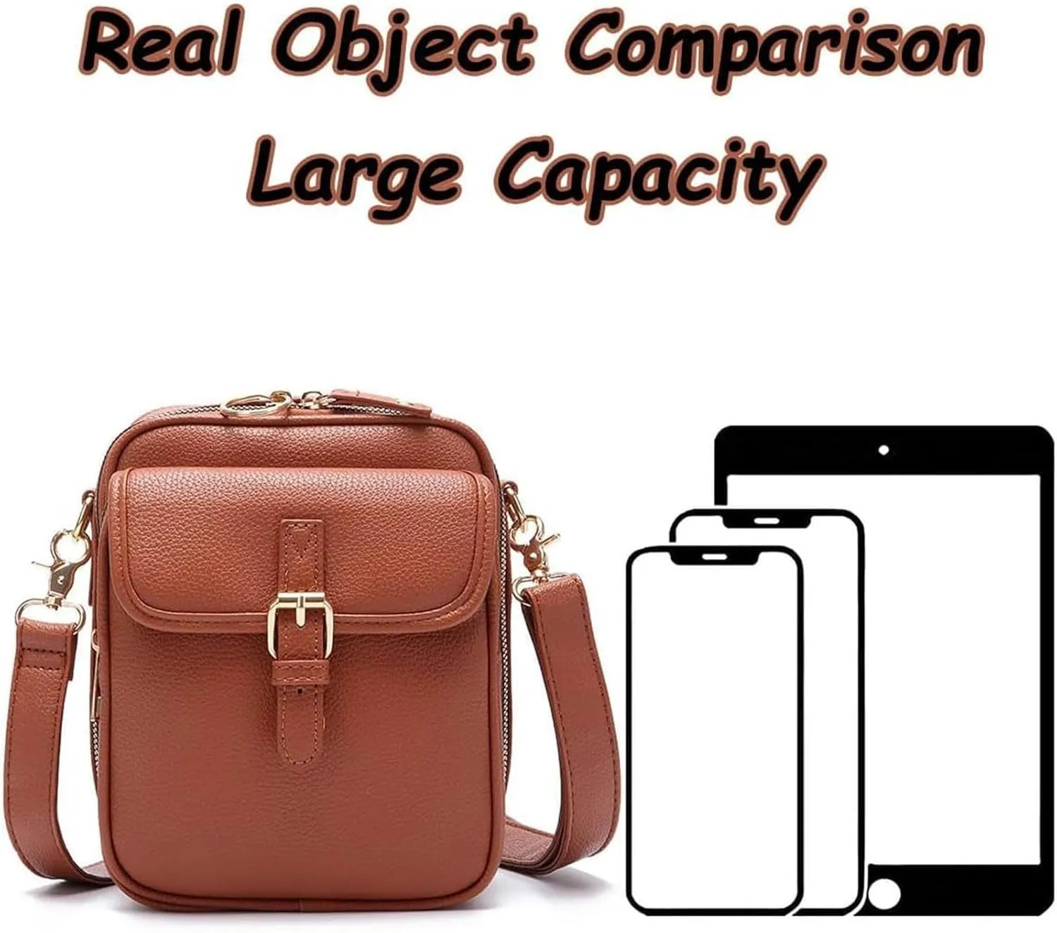 Collaboraten1 Crossbody Leather Bag, Large Capacity with 10 Card Slots, Anti Theft Shoulder Bags for Women Travel