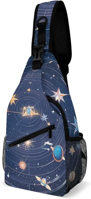 Constellations Cosmic Galaxies Crossbody Bags Mini Sling Bag Fanny Chest Bag Travel Daypack Sling Backpack for Men Women