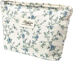 Coquette Makeup Bag Travel Zipper Pouch Cute Vintage Floral Embroidered Aesthetic Small Flowers Cosmetic Bag for Purse Flower Make Up Organizer for Women Girls