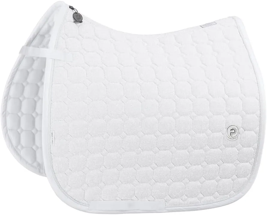 Cotton Glitter Saddle Cloth 211340 423 10 - White Saddle Pad Size - VS