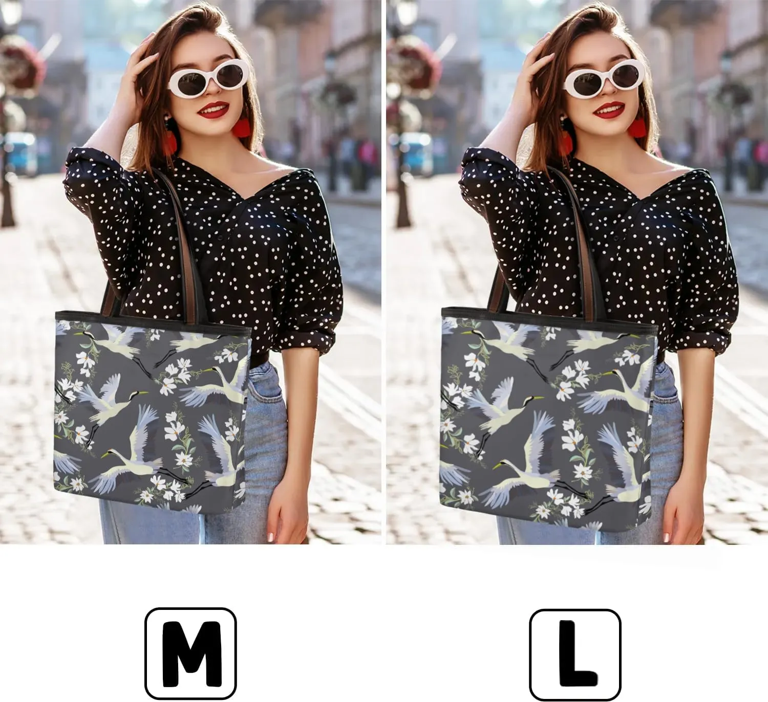 Crane Pattern Tote Bag for Women Womens Handbags Tote Bags for Travel Beach Gym