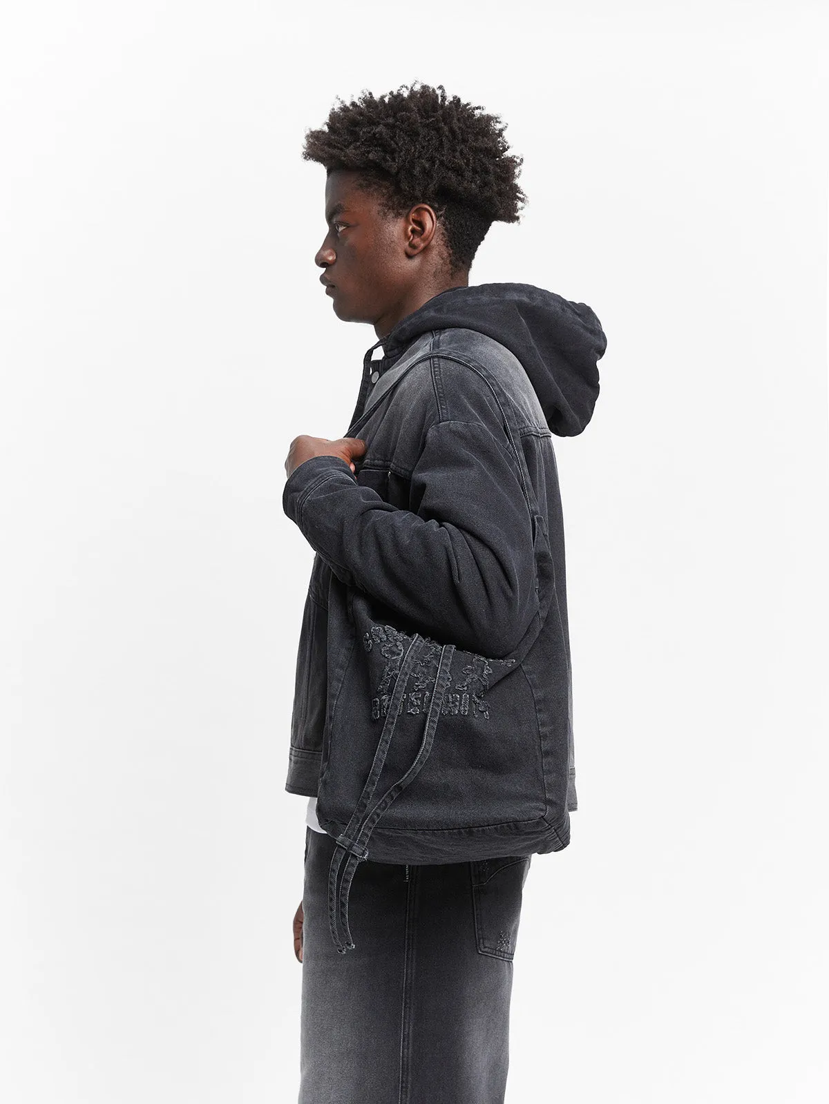 CREATIVE DEPT LOGO TOTE BAG - BLACK DENIM